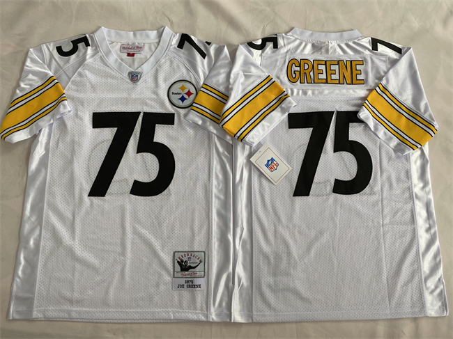 Men's Pittsburgh Steelers #75 Joe Greene White Stitched Football Jersey